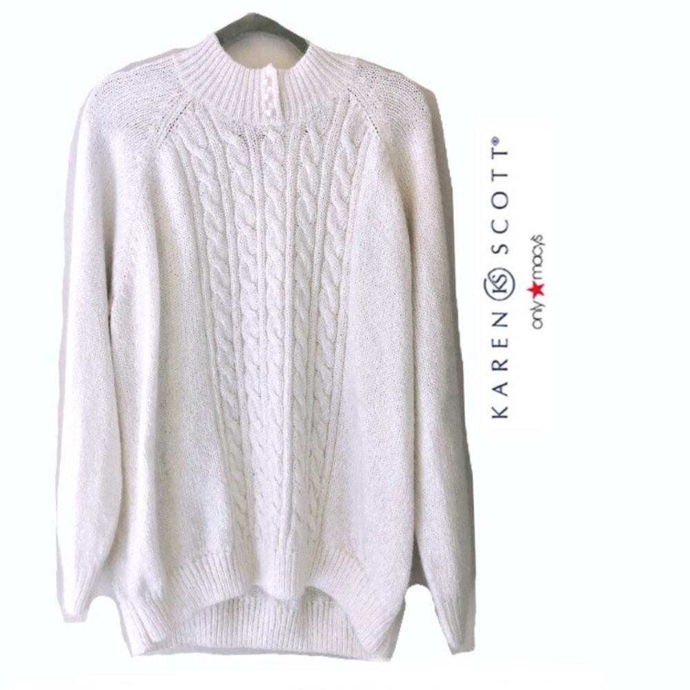 Karen Scott 2x sweater with pearl detailing